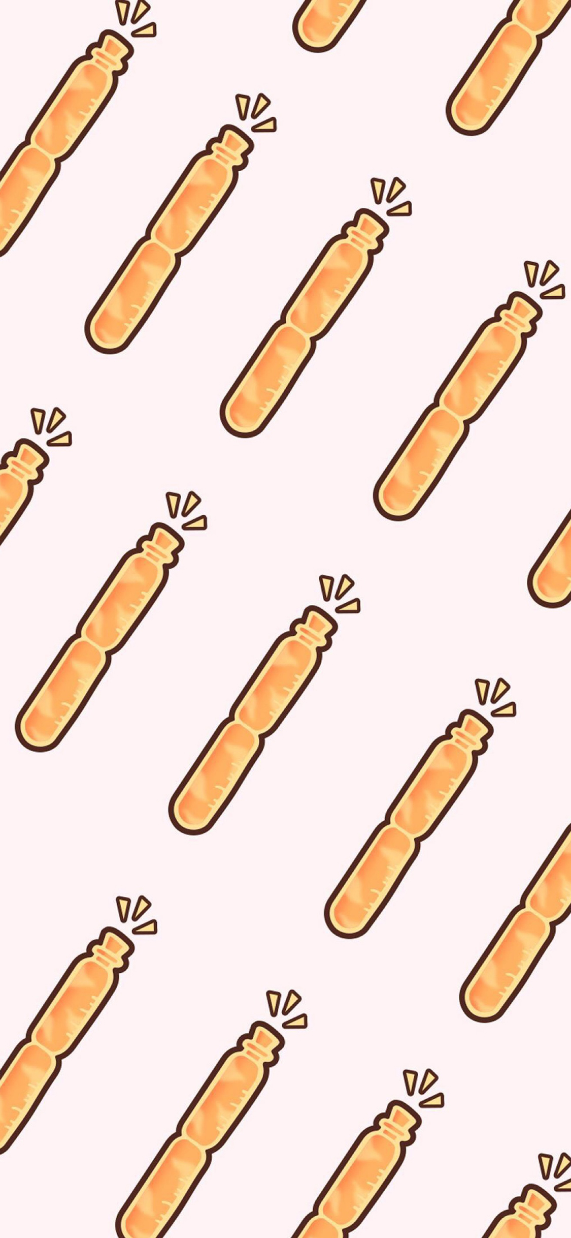 [2436×1125]旺旺碎冰冰 卡通 平铺 苹果手机动漫壁纸图片