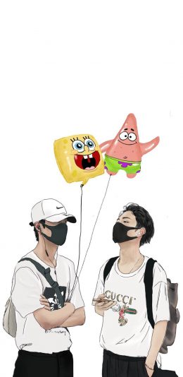 [2436x1125]明星 王一博 肖战 同人插图 博君一肖 苹果手机动漫壁纸图片