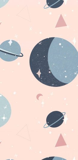 [2436x1125]星球 球体 星球 星空 几何 粉 苹果手机动漫壁纸图片