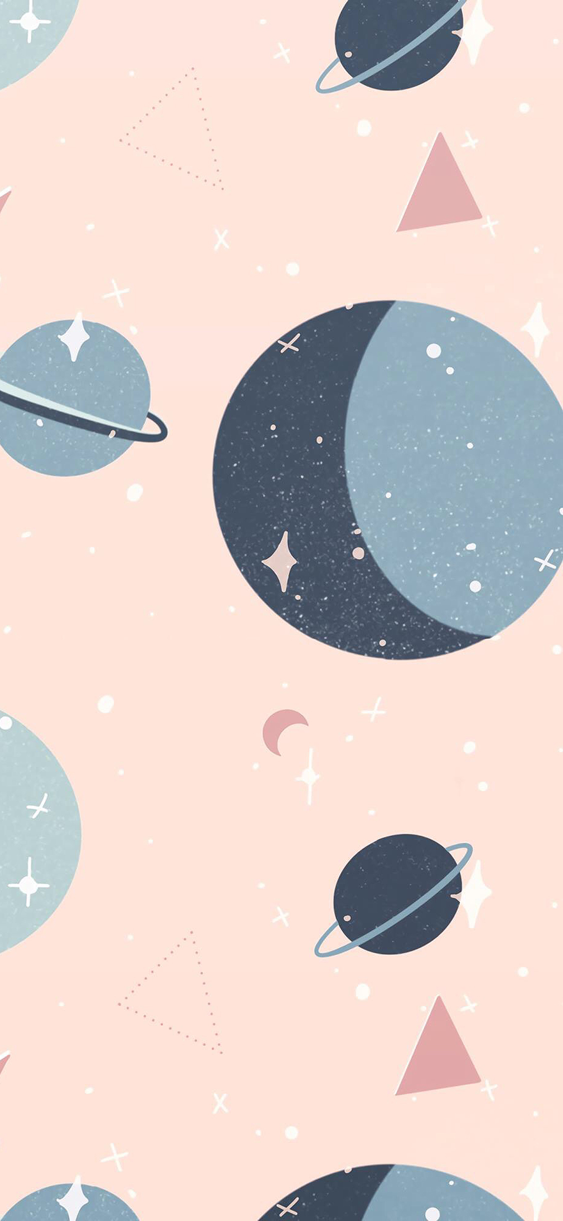 [2436×1125]星球 球体 星球 星空 几何 粉 苹果手机动漫壁纸图片