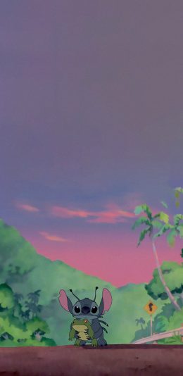 [2436x1125]星际宝贝 动画 史迪仔 青蛙 苹果手机动漫壁纸图片