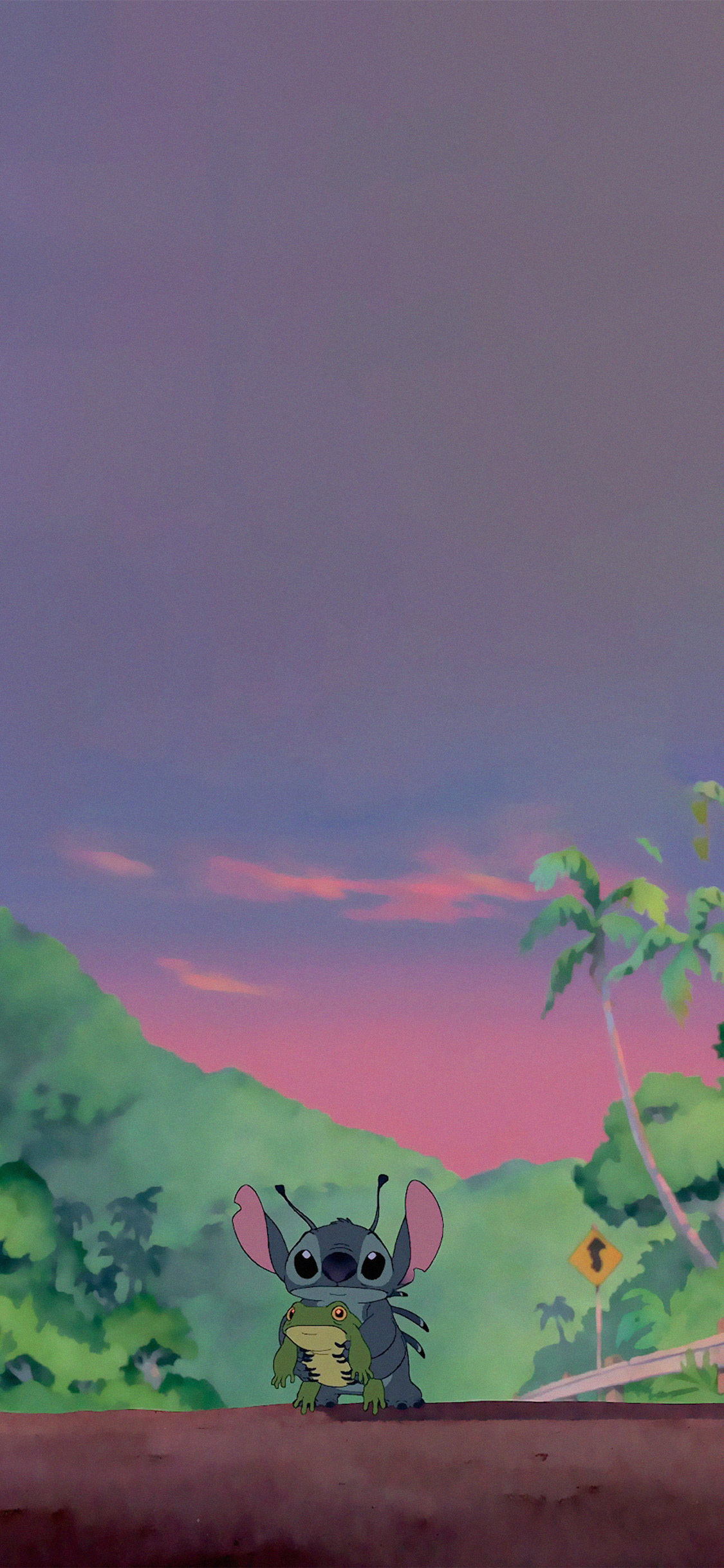 [2436×1125]星际宝贝 动画 史迪仔 青蛙 苹果手机动漫壁纸图片