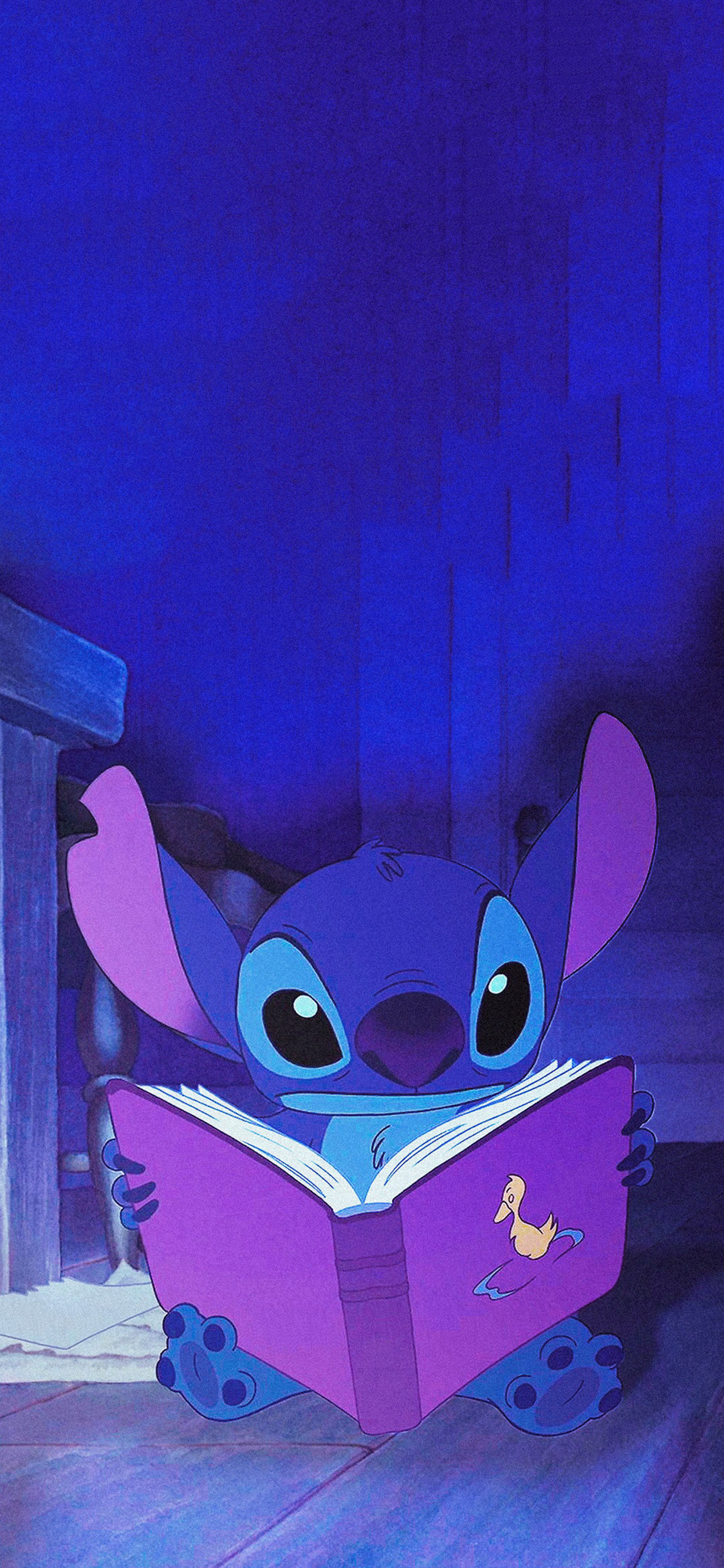 [2436×1125]星际宝贝 史迪仔 626实验品 看书 苹果手机动漫壁纸图片