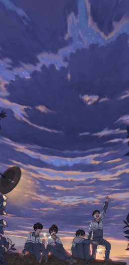 [2436x1125]昨日青空 漫画 校园 校服 学生 苹果手机动漫壁纸图片