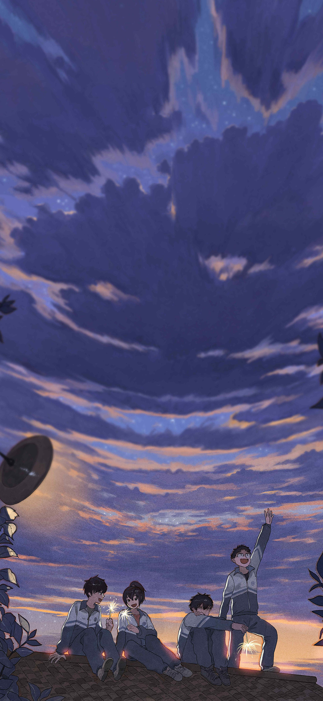 [2436×1125]昨日青空 漫画 校园 校服 学生 苹果手机动漫壁纸图片