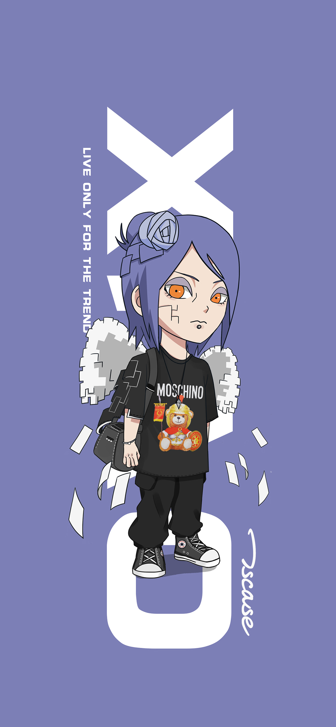 [2436×1125]晓组织 白 神使 潮流 火影忍者 苹果手机动漫壁纸图片