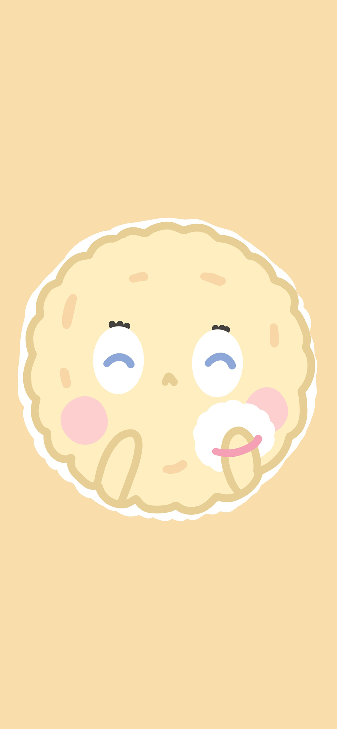 [2436×1125]曲奇 卡通 表情 可爱 笑脸 黄 苹果手机动漫壁纸图片