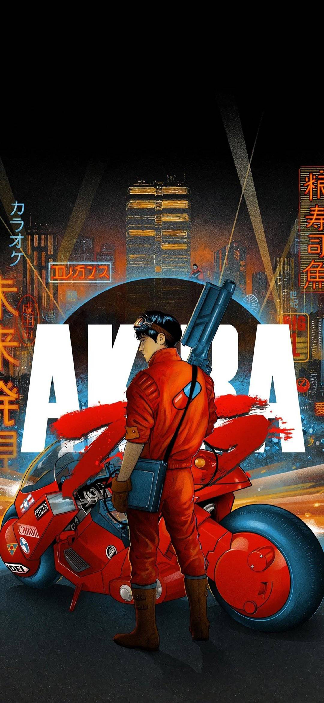 [2436×1125]机车 插图 红色 日系 苹果手机动漫壁纸图片