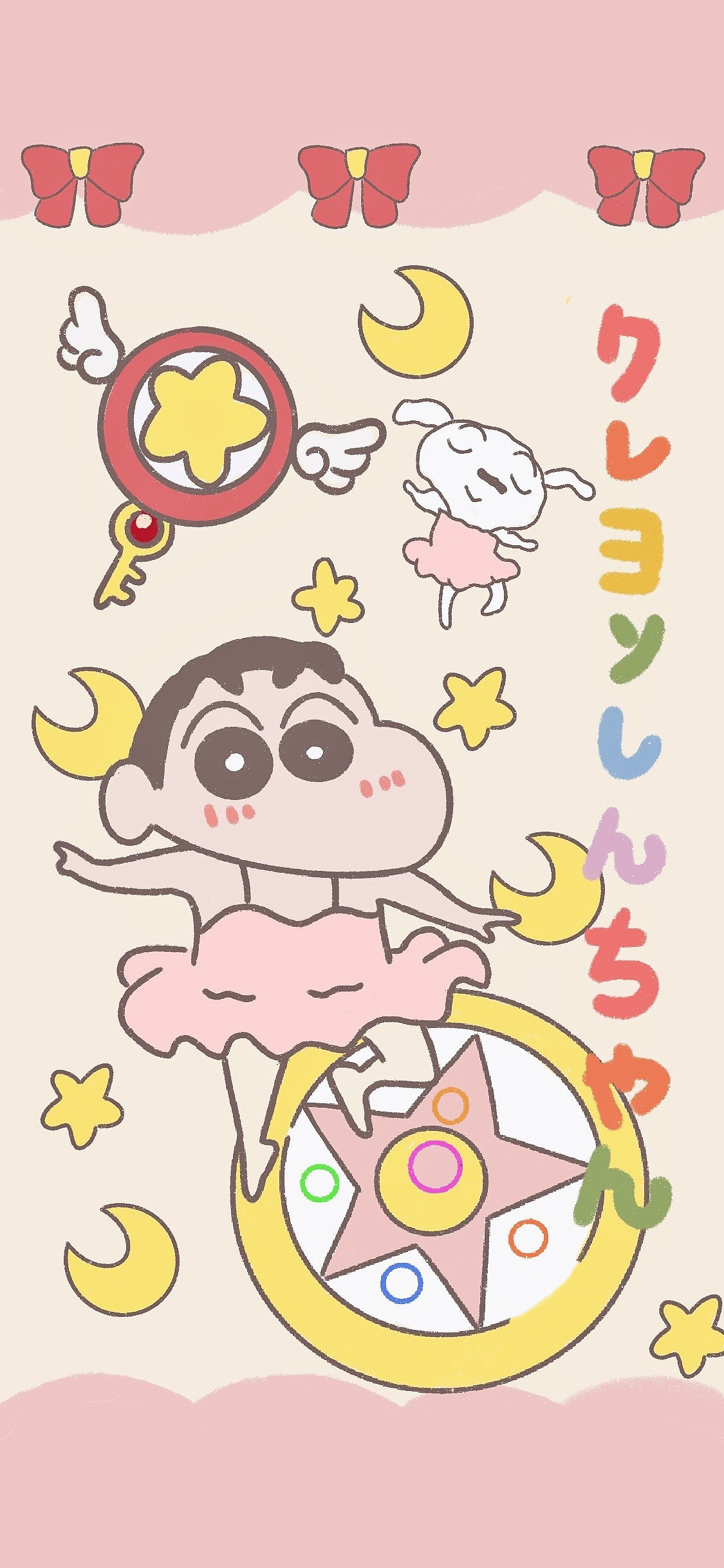 [2436×1125]权杖 蜡笔小新 美少女 苹果手机动漫壁纸图片