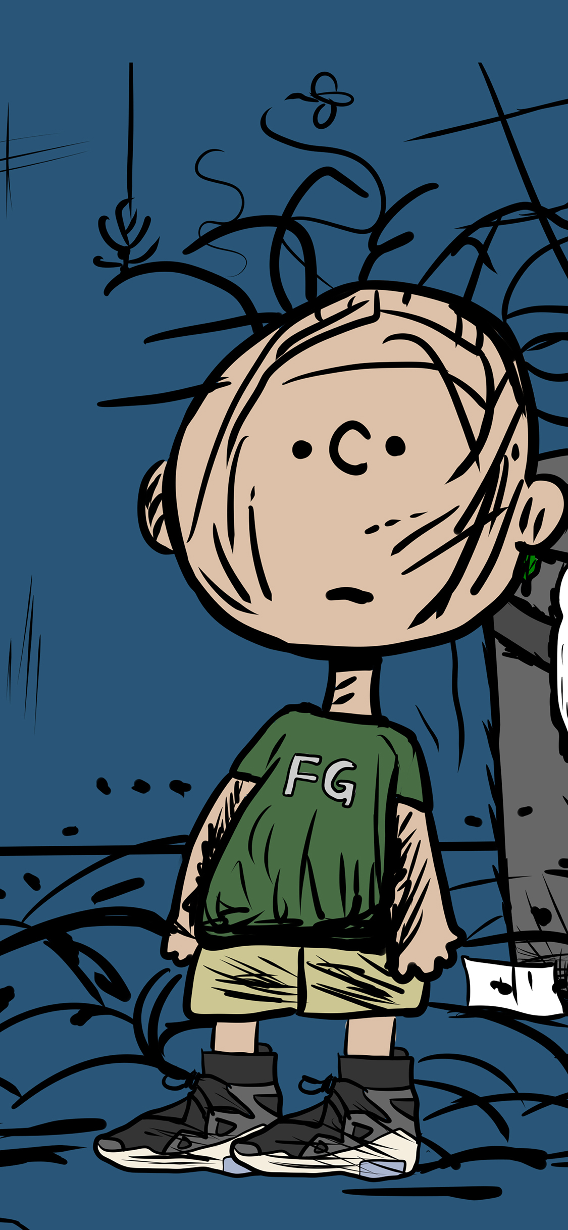 [2436×1125]查理布朗 史努比 抽象 动画 苹果手机动漫壁纸图片