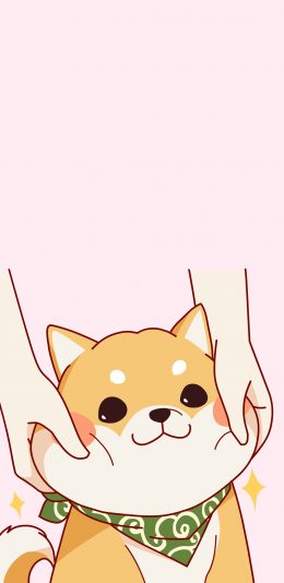 [2436x1125]柴犬 可爱 捏脸 萌宠 卡通 苹果手机动漫壁纸图片