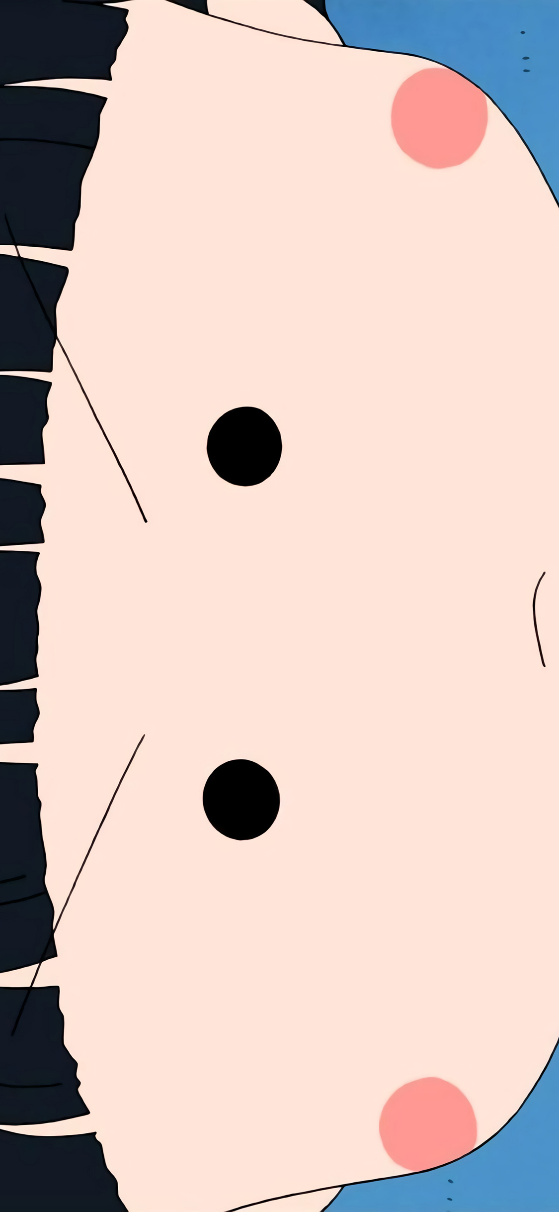 [2436×1125]樱桃小丸子 动画 大脸 刘海 苹果手机动漫壁纸图片