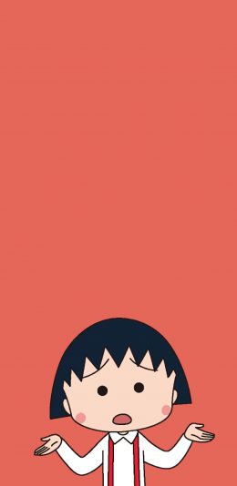 [2436x1125]樱桃小丸子 动画 日本 不知道 手势 苹果手机动漫壁纸图片