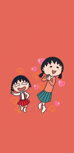 [2436x1125]樱桃小丸子 动画 日本 姐姐 花痴 苹果手机动漫壁纸图片