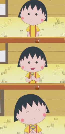 [2436x1125]樱桃小丸子 动画 日本 开心 苹果手机动漫壁纸图片