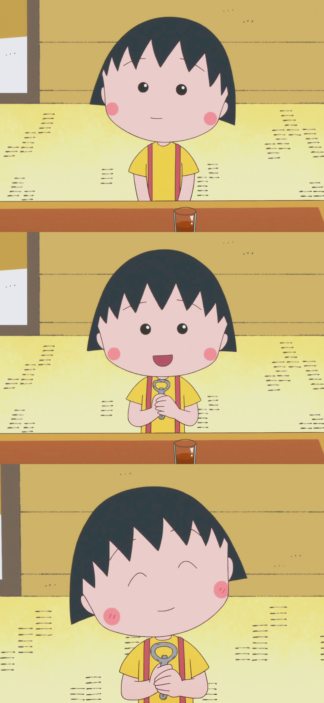 [2436×1125]樱桃小丸子 动画 日本 开心 苹果手机动漫壁纸图片