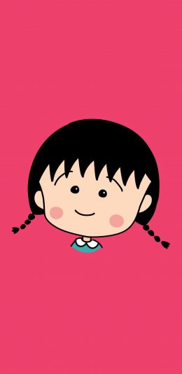 [2436x1125]樱桃小丸子 动画 日本 枚红色 苹果手机动漫壁纸图片