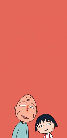 [2436x1125]樱桃小丸子 动画 日本 爷爷 苹果手机动漫壁纸图片