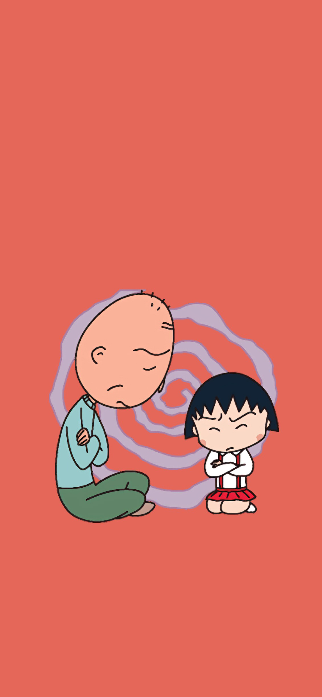 [2436×1125]樱桃小丸子 动画 日本 爷爷 旋涡 苹果手机动漫壁纸图片