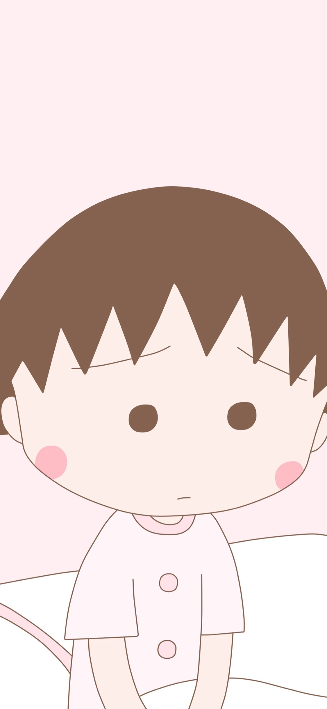 [2436×1125]樱桃小丸子 可爱 卡通 动画 苹果手机动漫壁纸图片