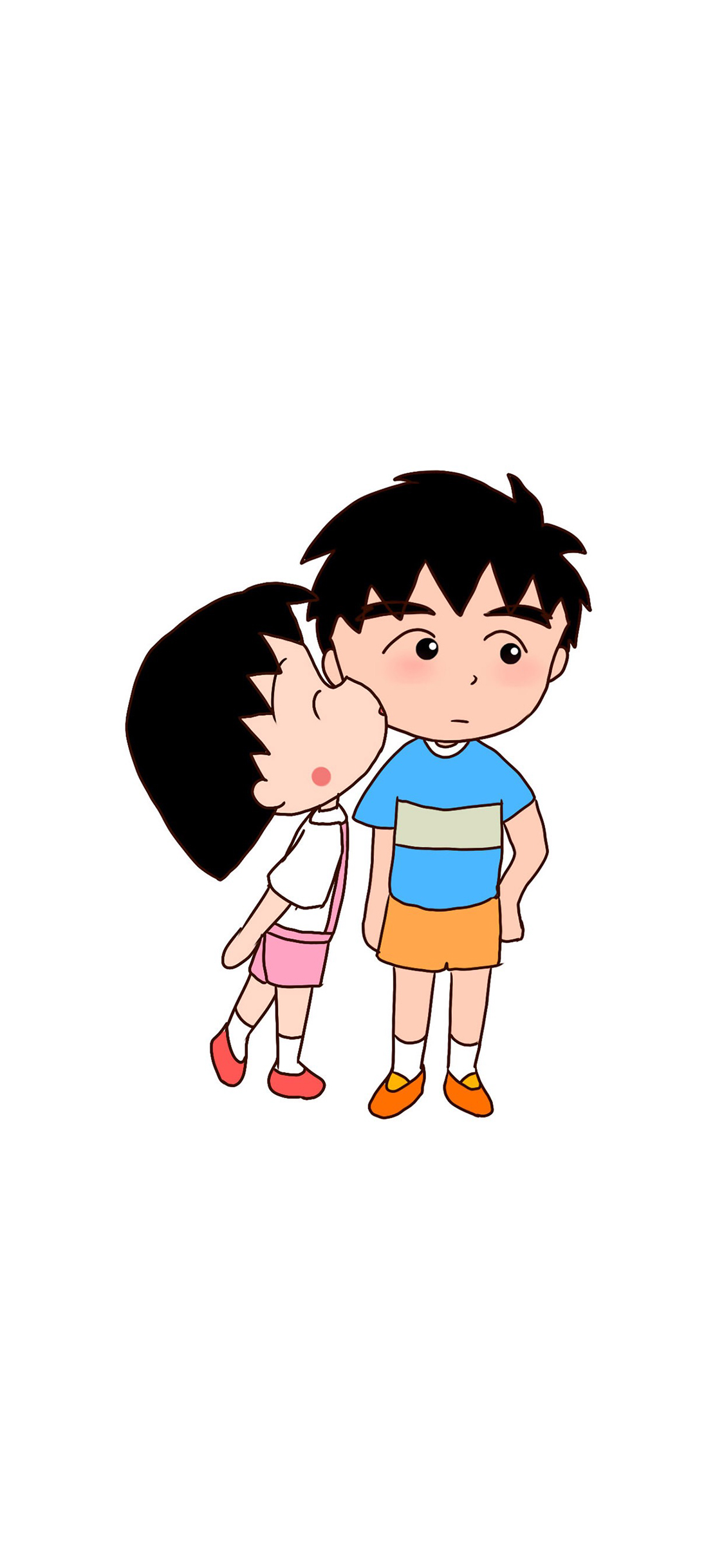 [2436×1125]樱桃小丸子 大野健一 日本 漫画 卡通 亲 苹果手机动漫壁纸图片