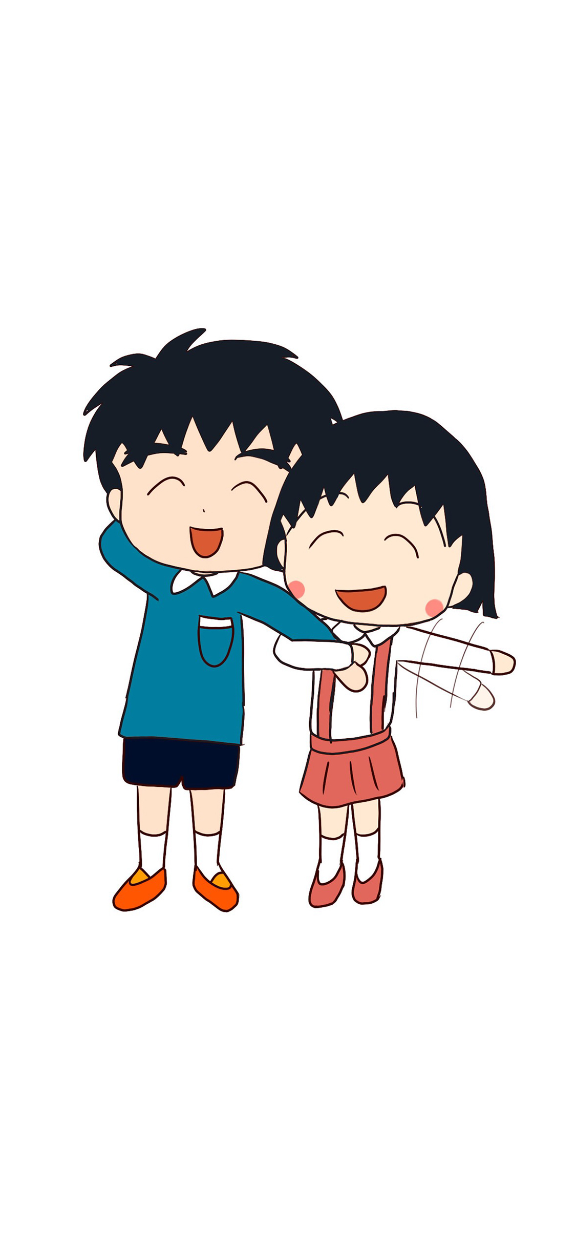 [2436×1125]樱桃小丸子 大野健一 日本 漫画 卡通 开心 笑 苹果手机动漫壁纸图片