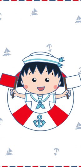 [2436x1125]樱桃小丸子 日漫 海军 苹果手机动漫壁纸图片
