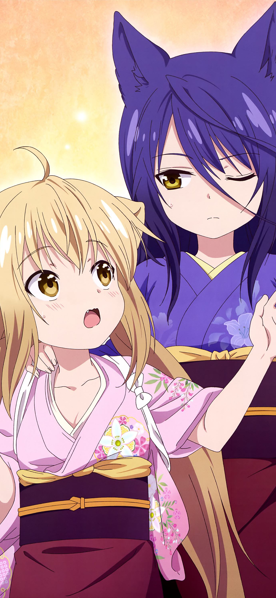 [2436×1125]此花绮谭 日本 漫画 柚 皋 和服 二次元 苹果手机动漫壁纸图片