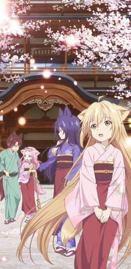 [2436x1125]此花绮谭 日本 漫画 柚 皋 枣 莲 樱 和服 二次元 苹果手机动漫壁纸图片