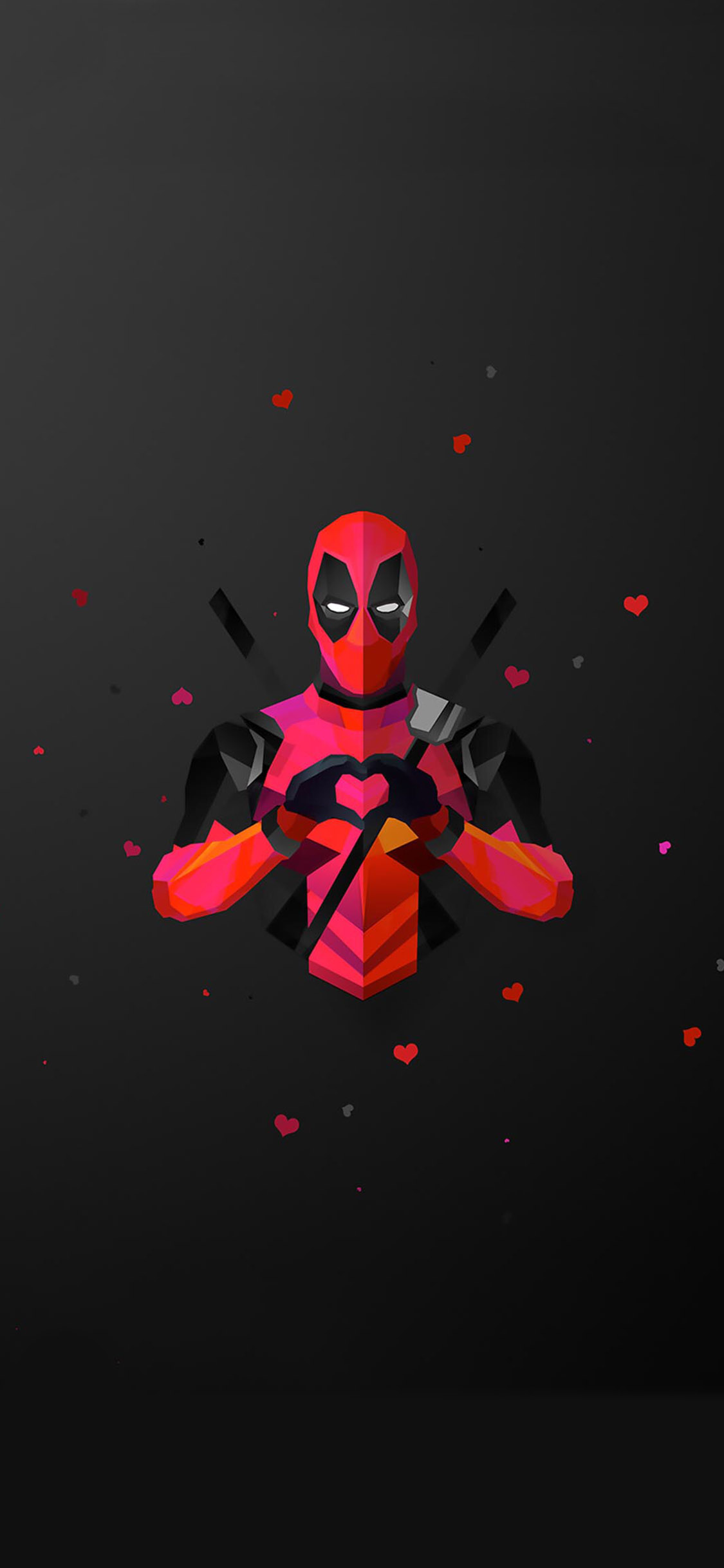 [2436×1125]死侍 比心 爱心 创意 苹果手机动漫壁纸图片