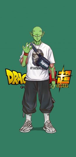 [2436x1125]比克 龙珠超 漫画 潮服 绿色 苹果手机动漫壁纸图片