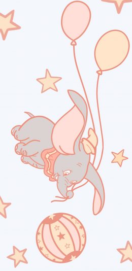 [2436x1125]气球 小飞象 卡通 五角星 苹果手机动漫壁纸图片