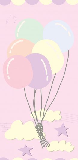 [2436x1125]气球 色彩 氢气球 漂浮 苹果手机动漫壁纸图片