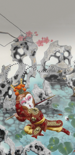 [2436x1125]水墨 插画 西游记 悟空 苹果手机动漫壁纸图片