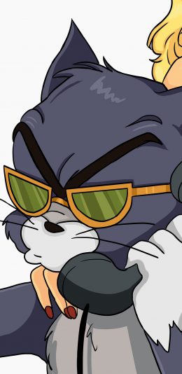 [2436x1125]汤姆猫 猫和老鼠 打电话 动画 苹果手机动漫壁纸图片