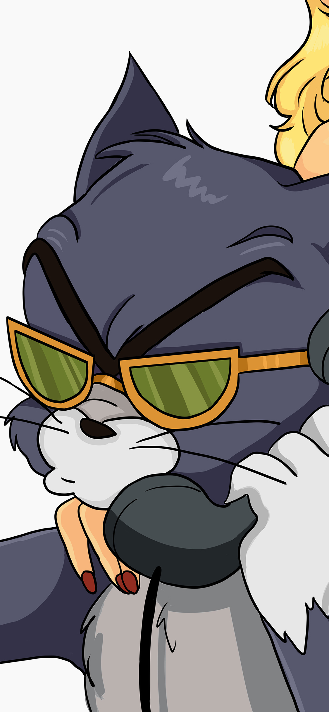 [2436×1125]汤姆猫 猫和老鼠 打电话 动画 苹果手机动漫壁纸图片