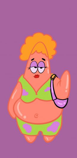 [2436x1125]派大星 海绵宝宝 动画 苹果手机动漫壁纸图片