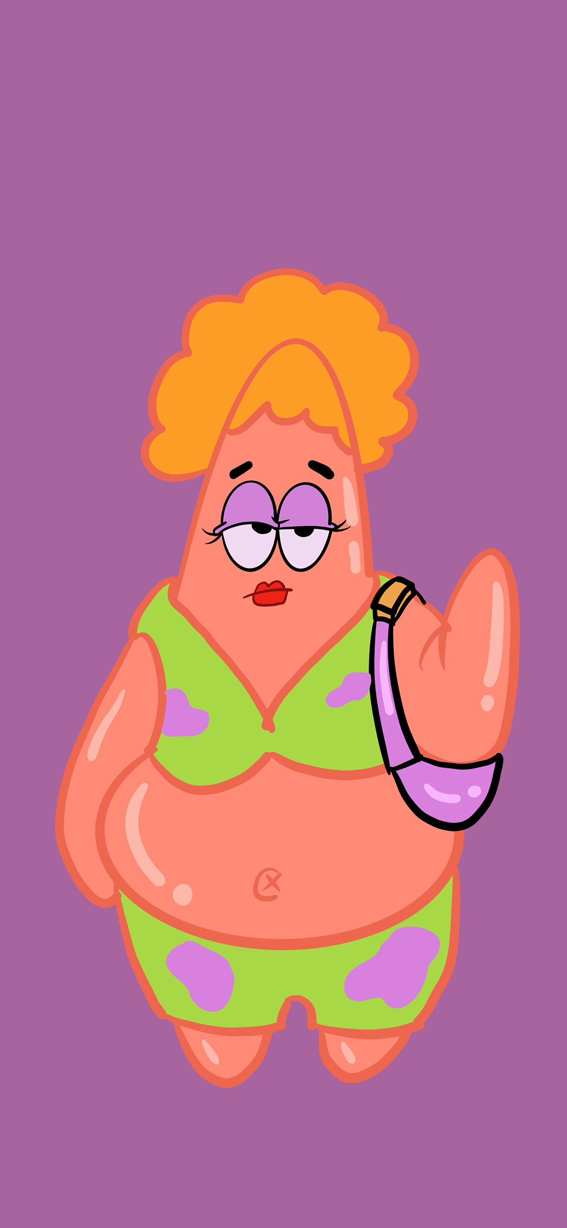 [2436×1125]派大星 海绵宝宝 动画 苹果手机动漫壁纸图片