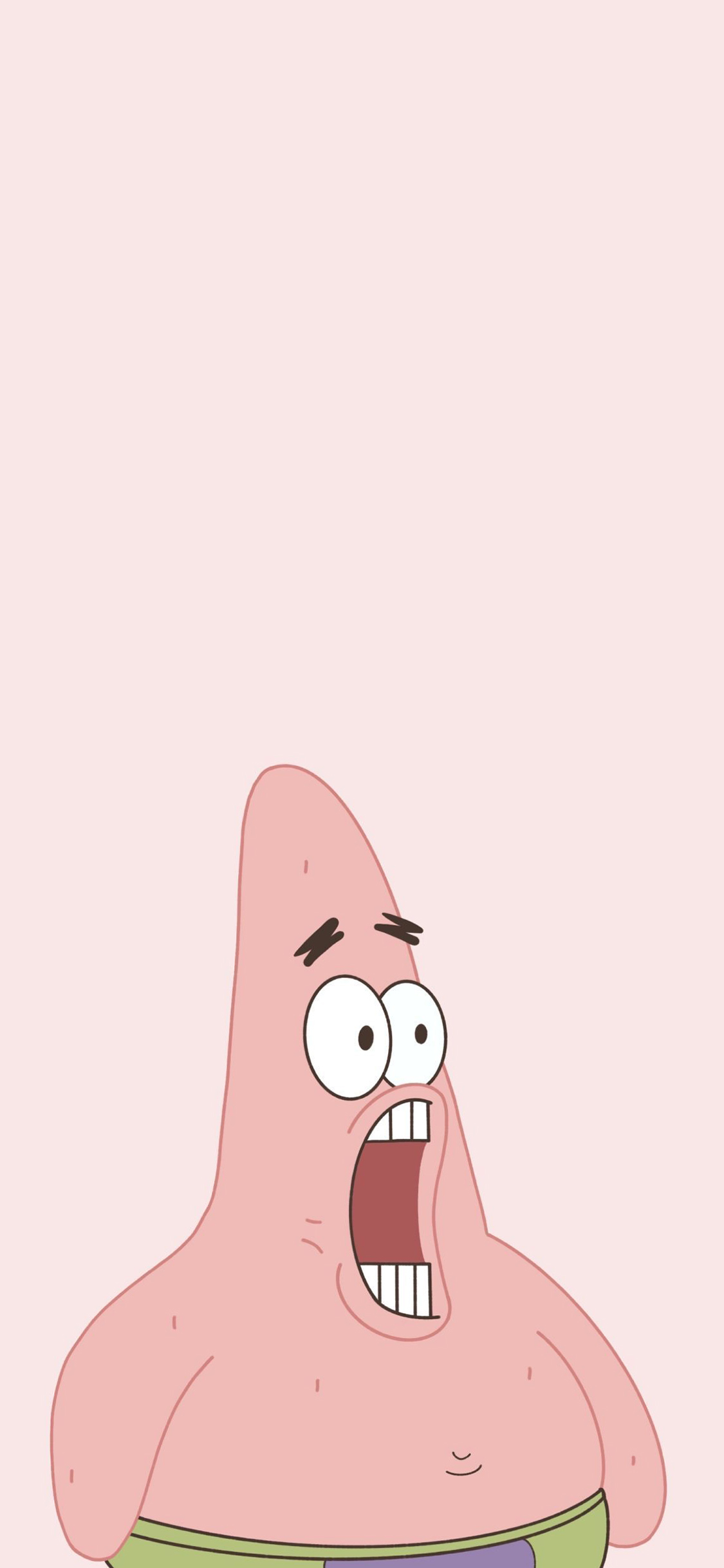 [2436×1125]派大星 海绵宝宝 动画 张嘴 粉色 苹果手机动漫壁纸图片