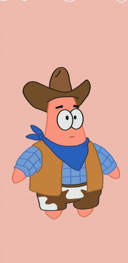 [2436x1125]派大星 海绵宝宝 动画 粉 苹果手机动漫壁纸图片