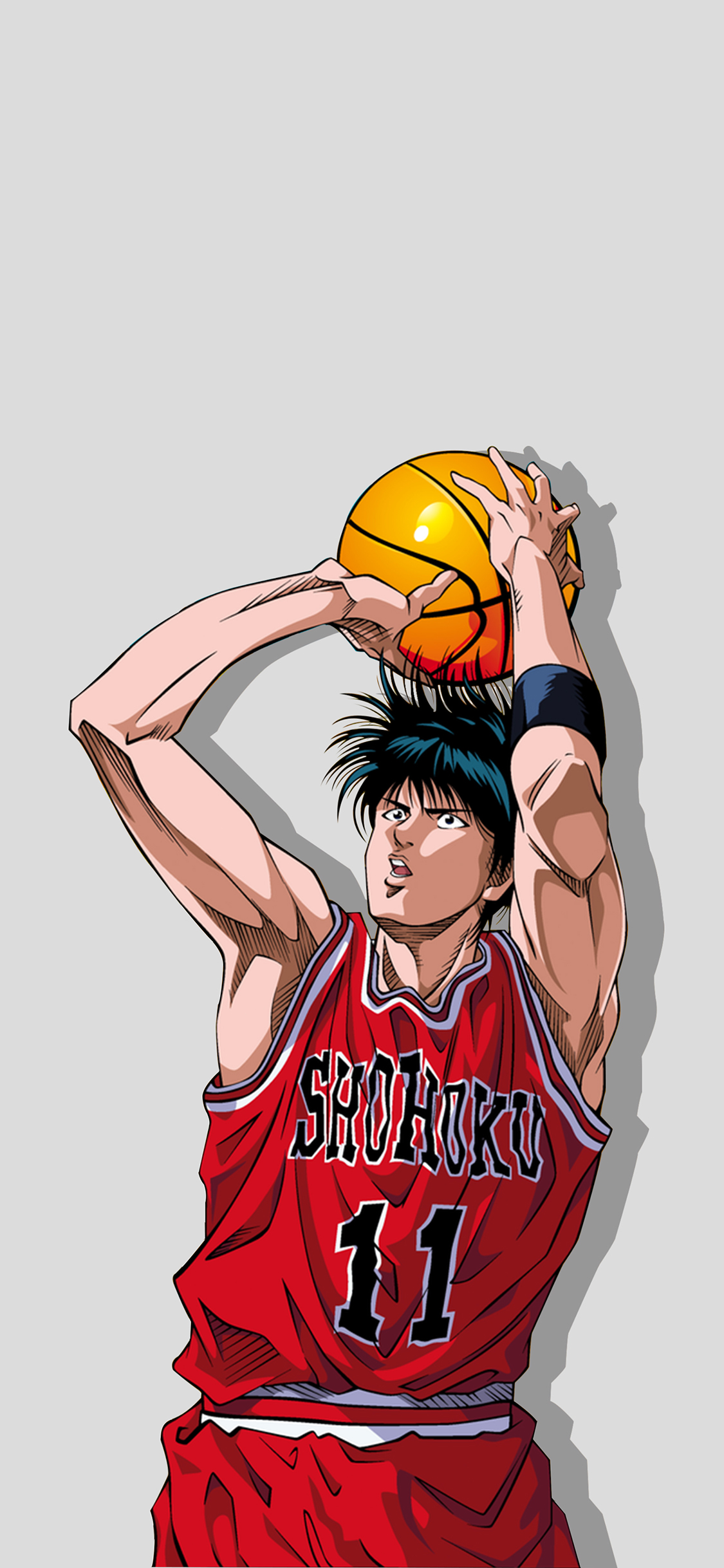 [2436×1125]流川枫 灌篮高手 投篮 日本 漫画 苹果手机动漫壁纸图片