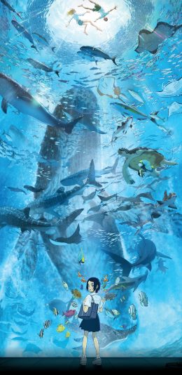 [2436x1125]海兽之子 电影 动画 日本 水族馆 鱼 苹果手机动漫壁纸图片