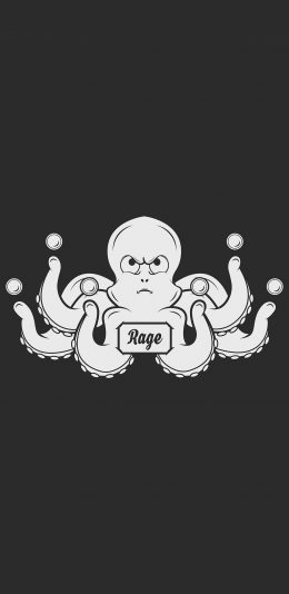 [2436x1125]海洋生物 手绘 卡通 鱿鱼 黑白 苹果手机动漫壁纸图片