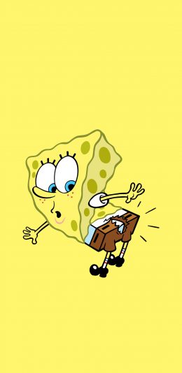 [2436x1125]海绵宝宝 动画 可爱 卡通 黄色 苹果手机动漫壁纸图片