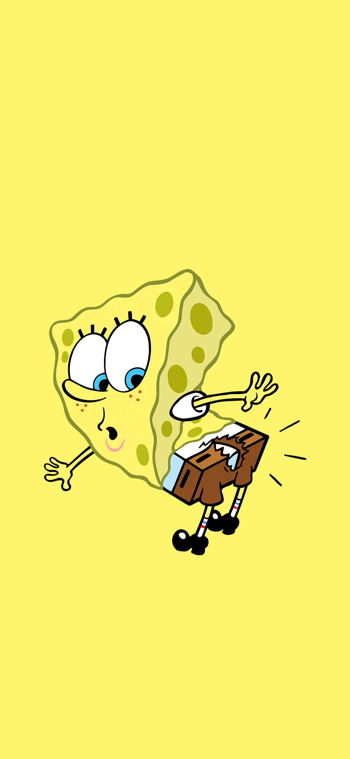 [2436×1125]海绵宝宝 动画 可爱 卡通 黄色 苹果手机动漫壁纸图片