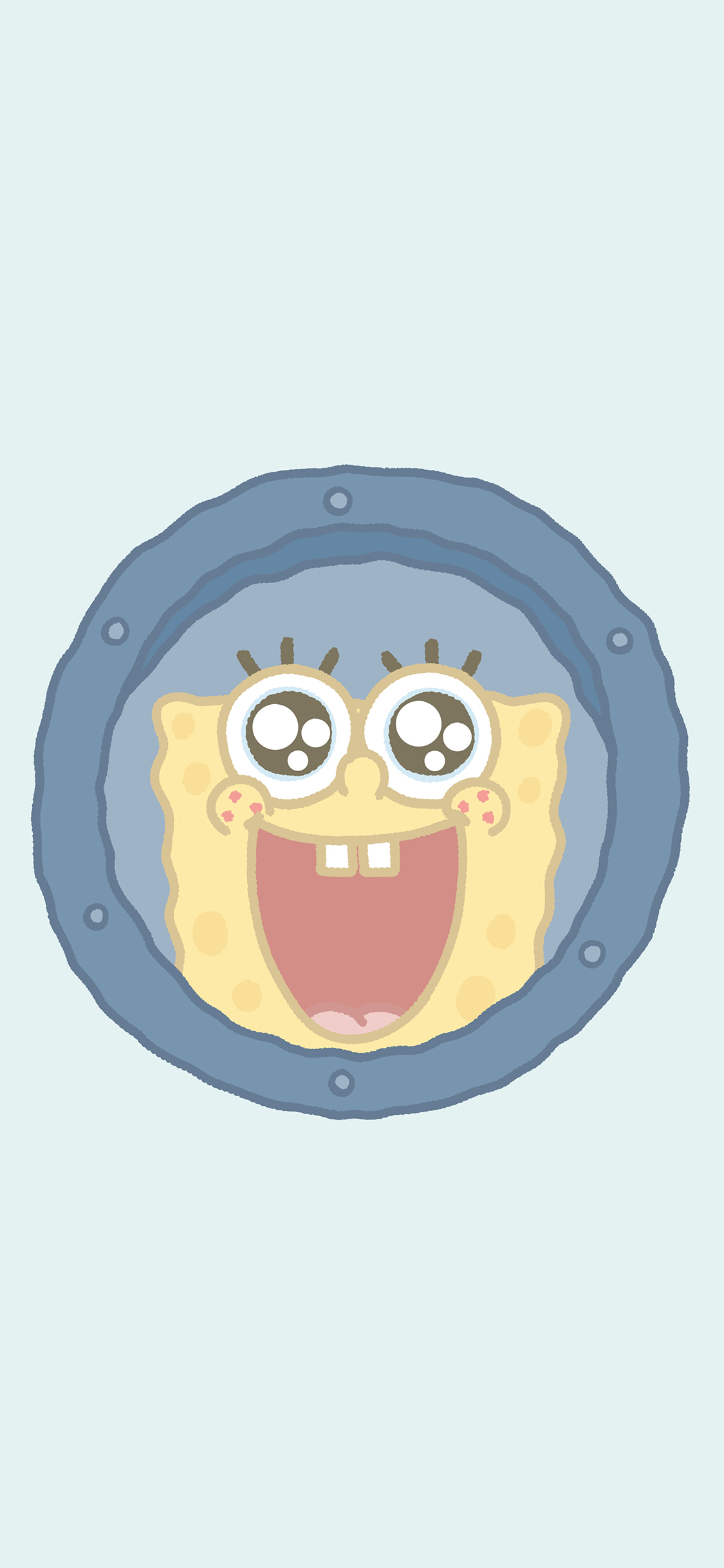 [2436×1125]海绵宝宝 动画 可爱 大眼 苹果手机动漫壁纸图片