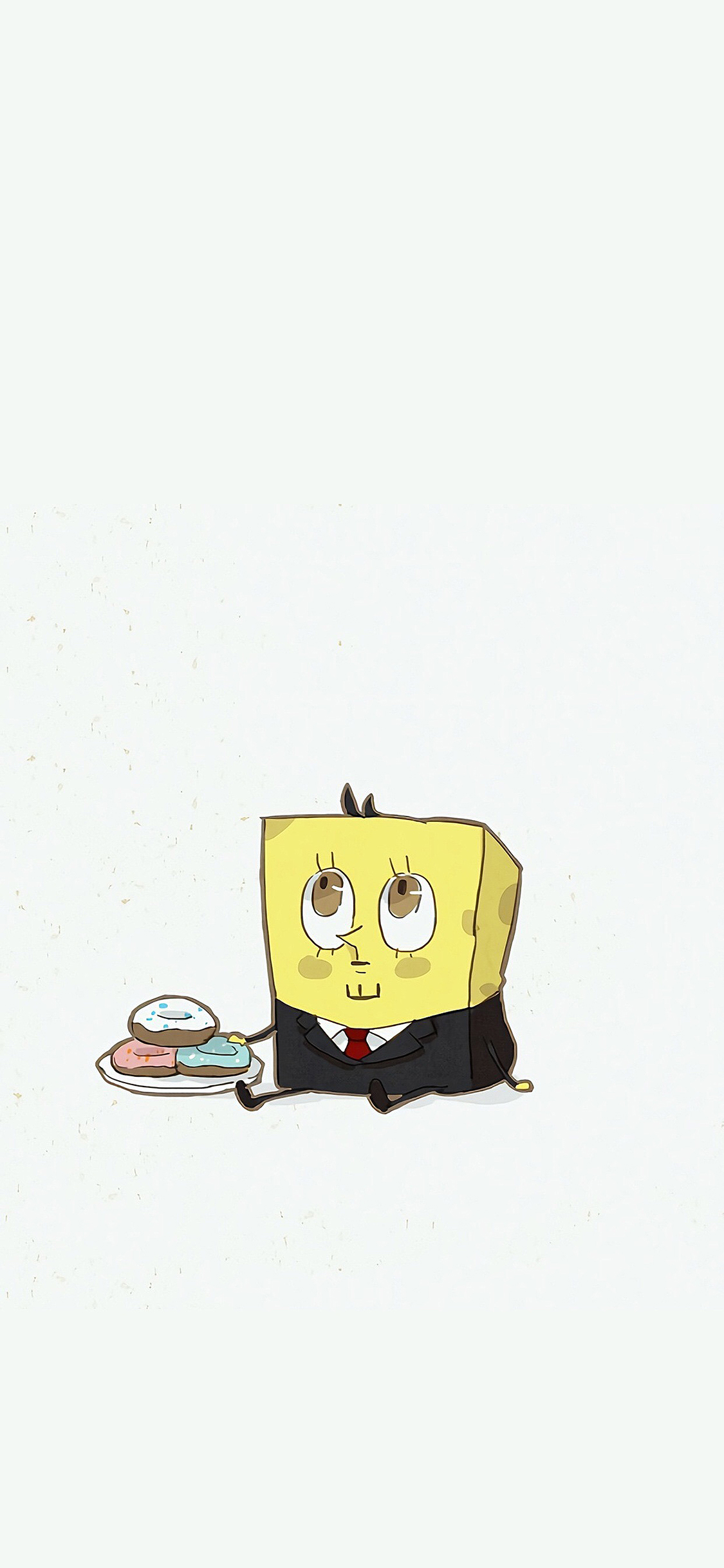 [2436×1125]海绵宝宝 可爱 动画 苹果手机动漫壁纸图片