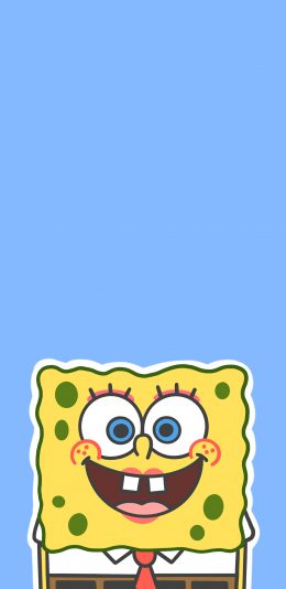 [2436x1125]海绵宝宝 可爱 动画 蓝 苹果手机动漫壁纸图片