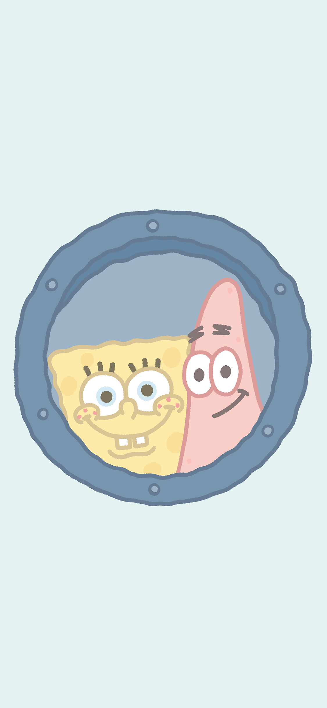[2436×1125]海绵宝宝 可爱 派大星 动画 苹果手机动漫壁纸图片