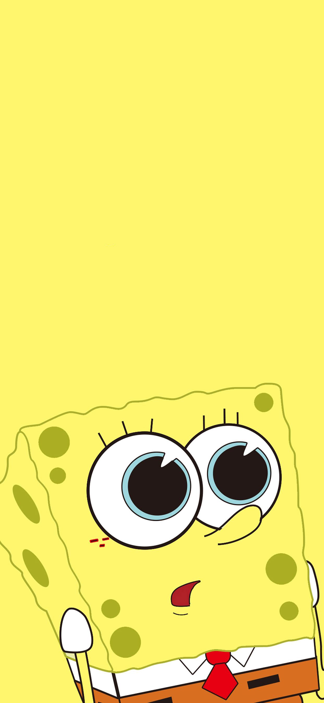 [2436×1125]海绵宝宝 可爱 黄 苹果手机动漫壁纸图片